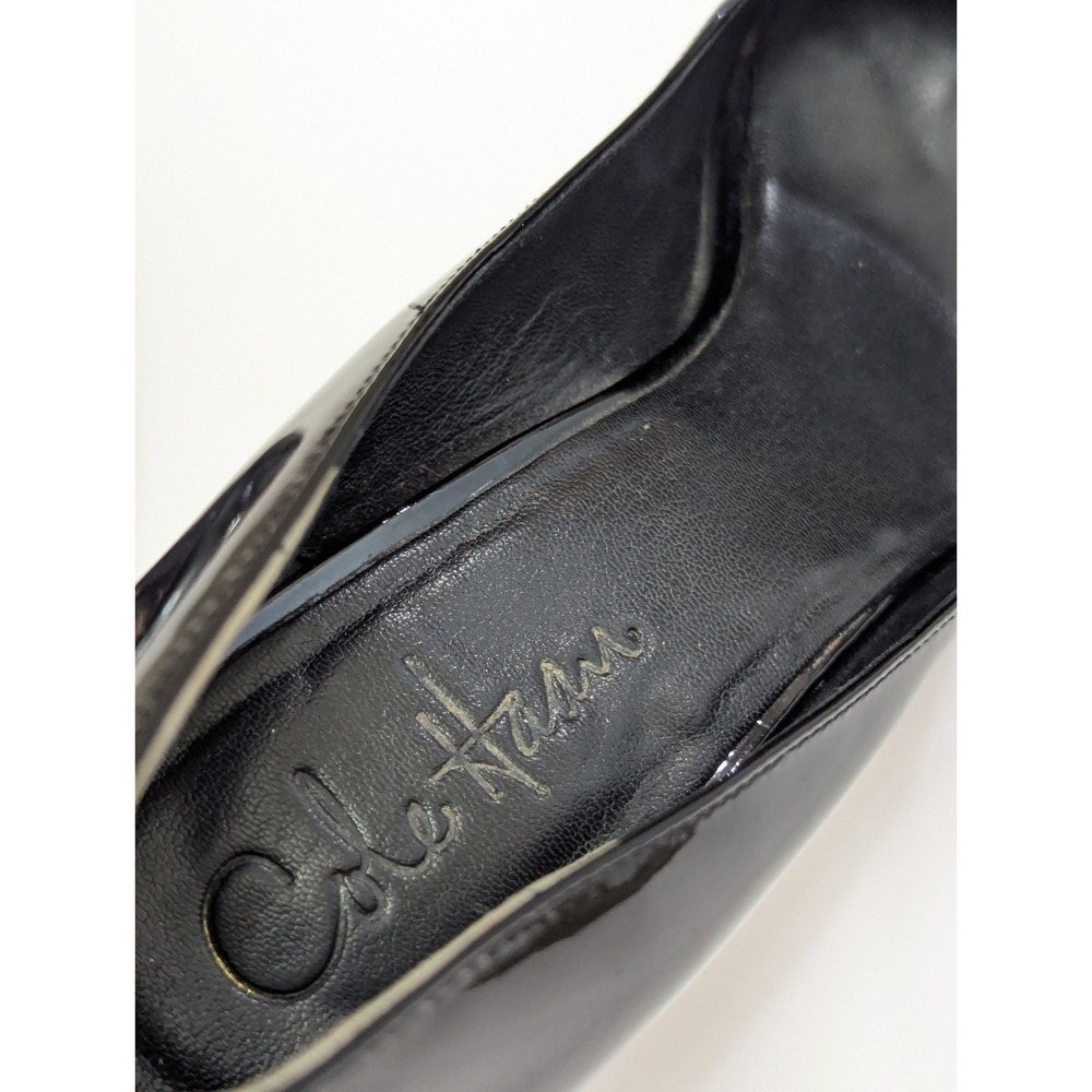 Women's Cole Haan Classic Black Patent Leather High Heel Pumps Size 7.5 B - Picture 4 of 16